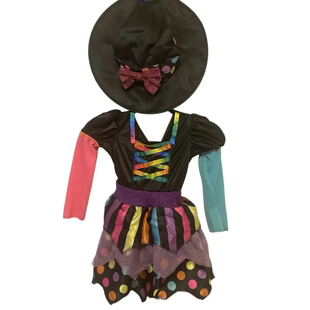 Halloween Costume Dress Rainbow Witchy Hat Tinker Bell Fairy Lot Of 2 Girls 3-4T